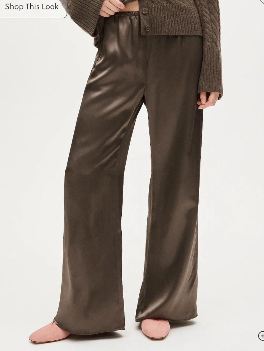J Crew Petite Cosmo pant in luster charmeuse CN714 Size M Smoky Wood NWT